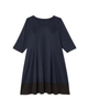 Abbie 3/4 Sleeve A-Line Color Block Dress - thumbnail