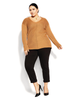 Simple V-Neck Sweater Top - thumbnail