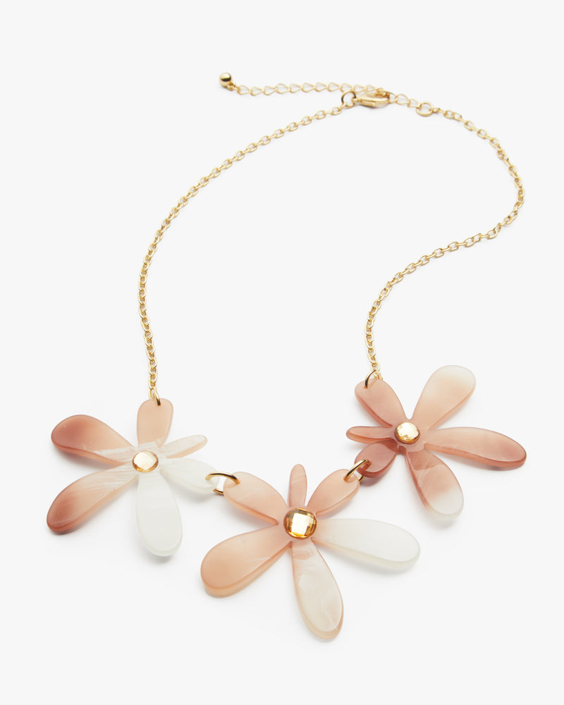 Bianca Statement Circle Necklace | Gold / Pink