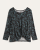 Fleur Knotted Three-Quarter Sleeve Top - thumbnail