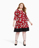 Plum Fit & Flare Color-Blocked Dress - thumbnail