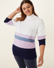 Claudine Striped Mock-Neck Sweater - thumbnail